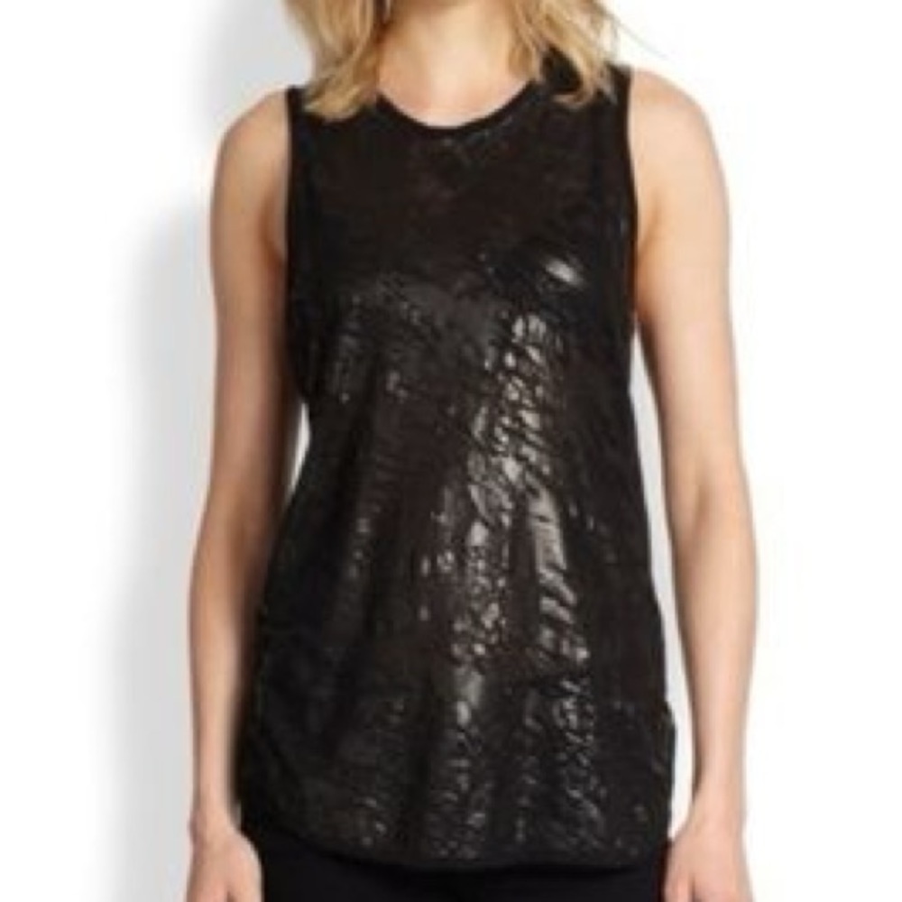 Rag & Bone Cotton Graphic Tank Top in Black Size Medium💕